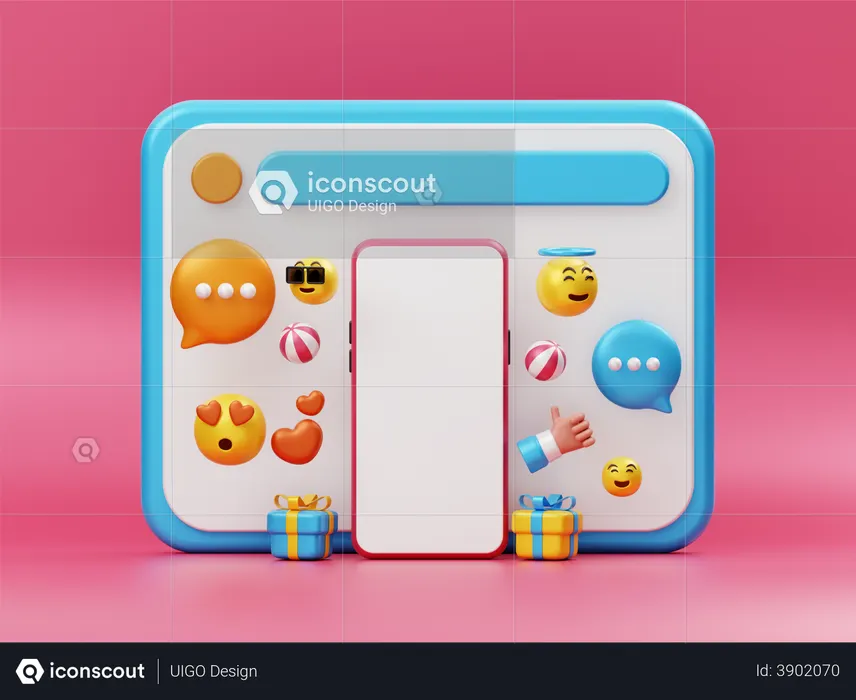 Mobile Mockup For Advertising  3D Icon