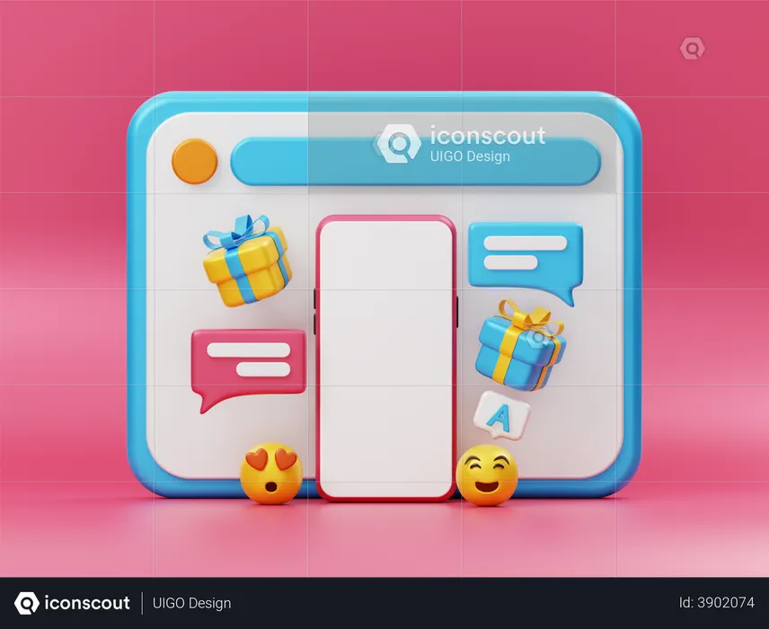 Mobile Mockup For Advertising  3D Icon