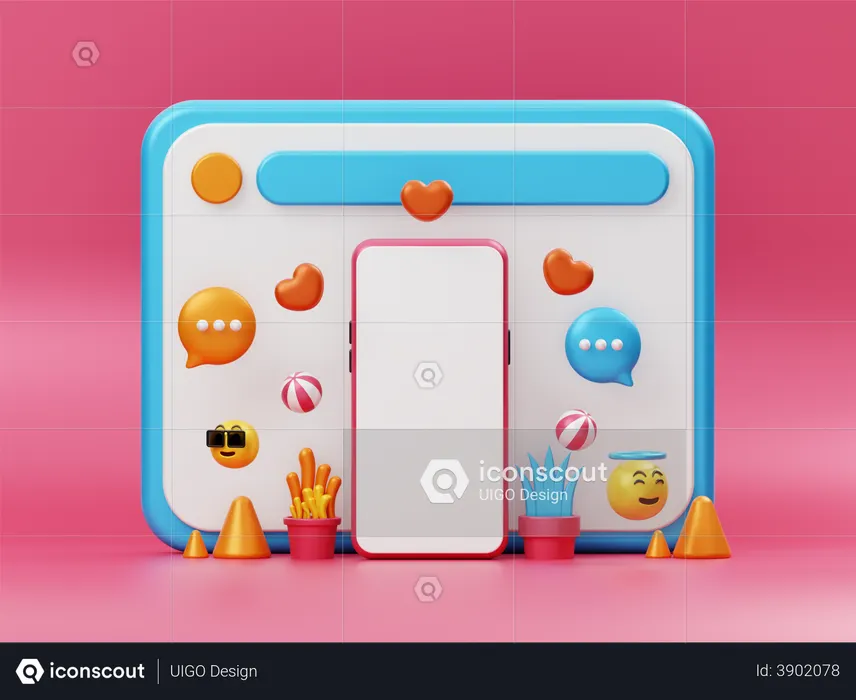 Mobile Mockup For Advertising  3D Icon