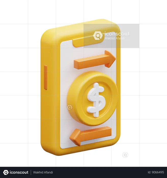 Mobile Money Transfer  3D Icon