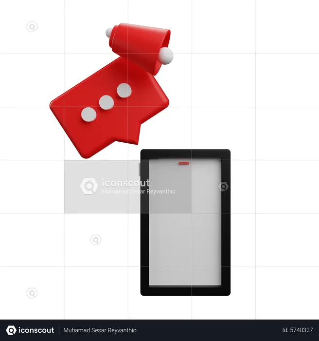 Mobile Nachrichtenbenachrichtigung  3D Icon