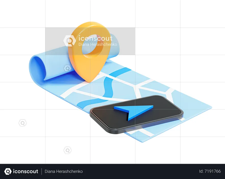 Mobile Navigation  3D Icon