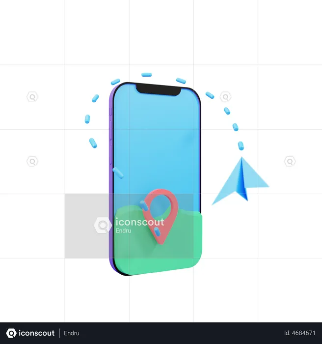 Mobile Navigation  3D Illustration