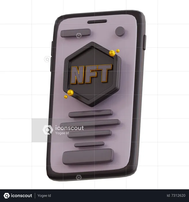 Mobile Nft  3D Icon