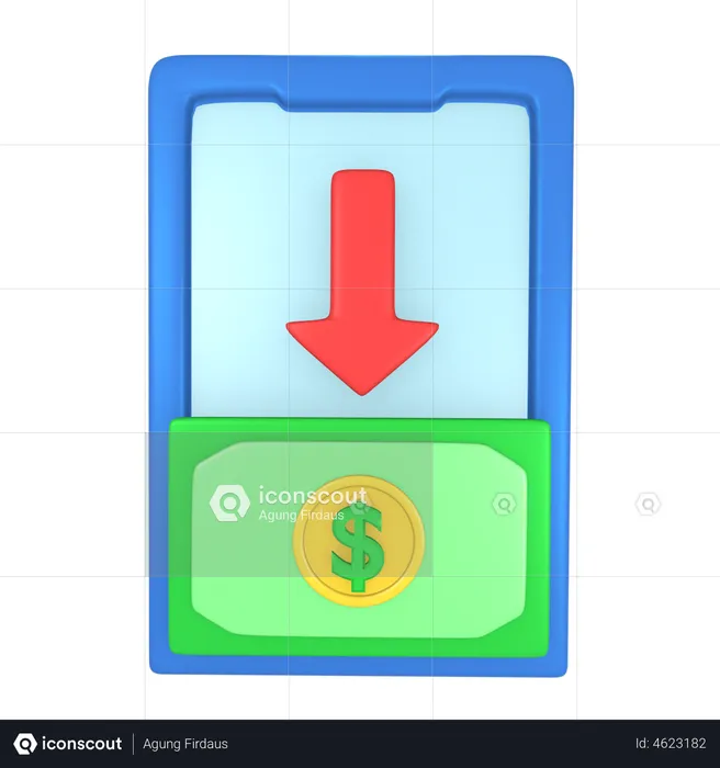 Mobile online payment  3D Illustration