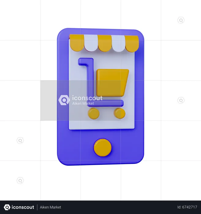 Mobile Online Shop  3D Icon