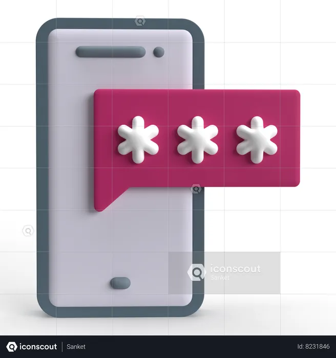 OTP mobile  3D Icon