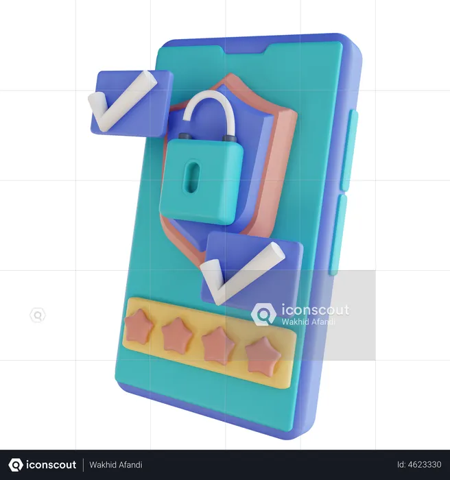 Mobile Password Unlock  3D Illustration