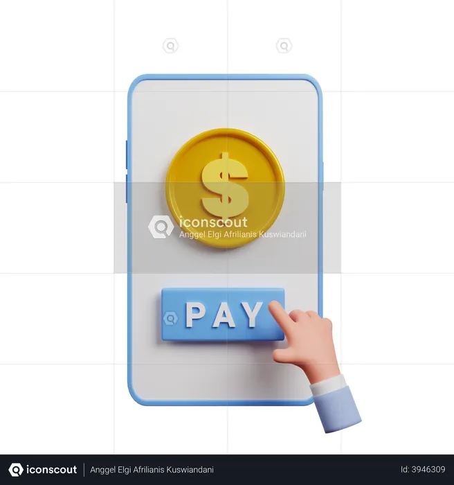 Mobile Pay  3D Illustration
