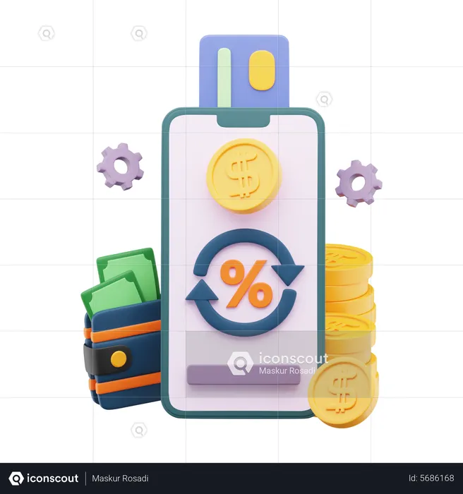 Mobile Payment  3D Illustration