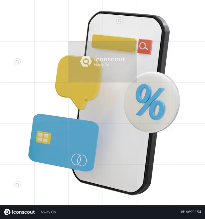 Mobile payment  3D Illustration