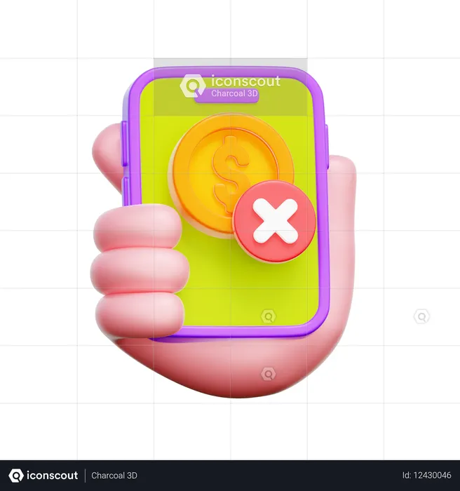 Mobile Payment Failed  3D Icon