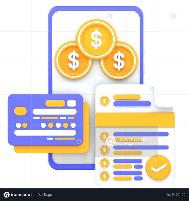 Mobile Payment History  3D Icon