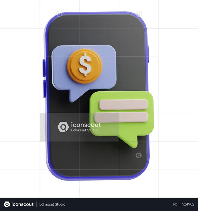 Mobile Payment Interaction  3D Icon