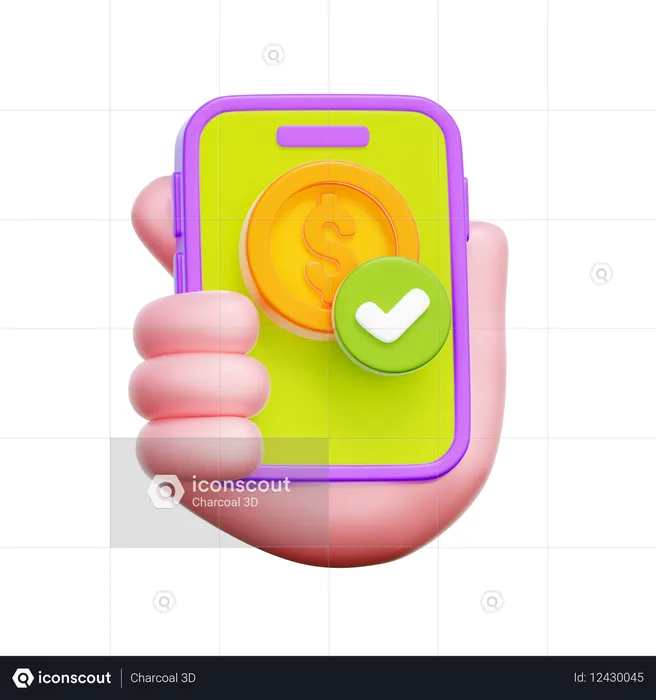 Mobile Payment Success  3D Icon