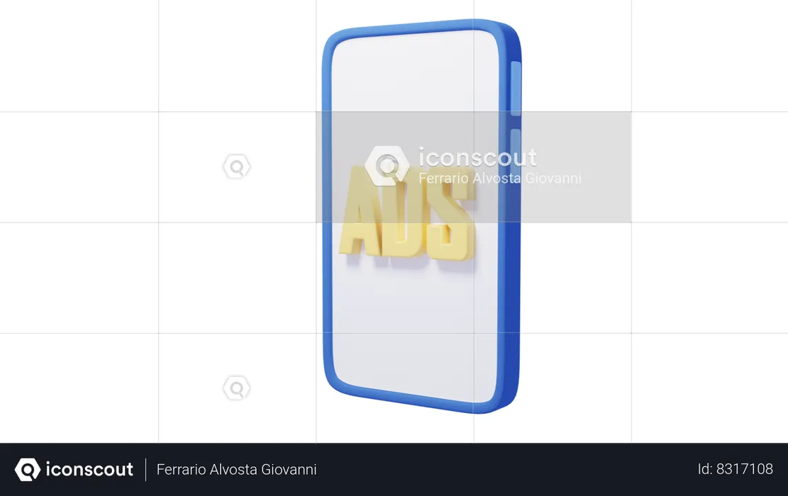 Mobile Phone Advertising  3D Icon