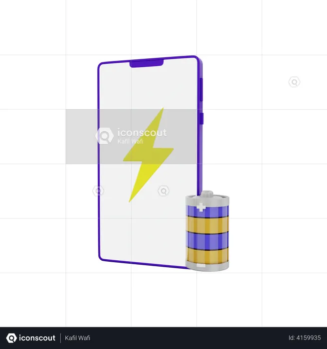 Mobile Phone Battery  3D Illustration