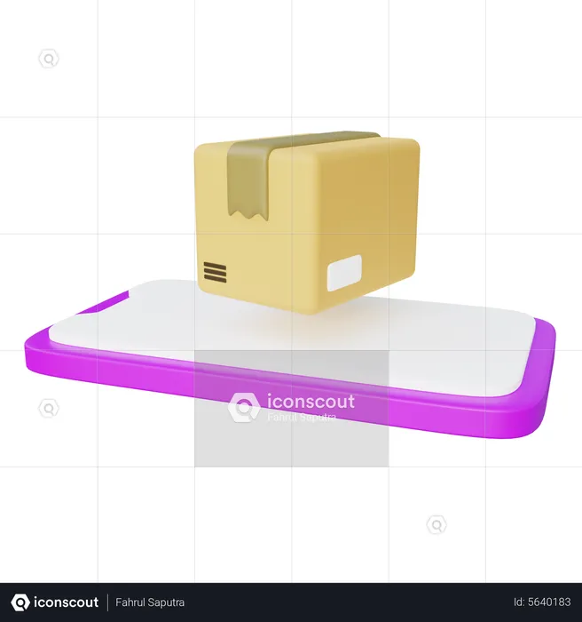 Mobile Phone Package Delivery  3D Icon
