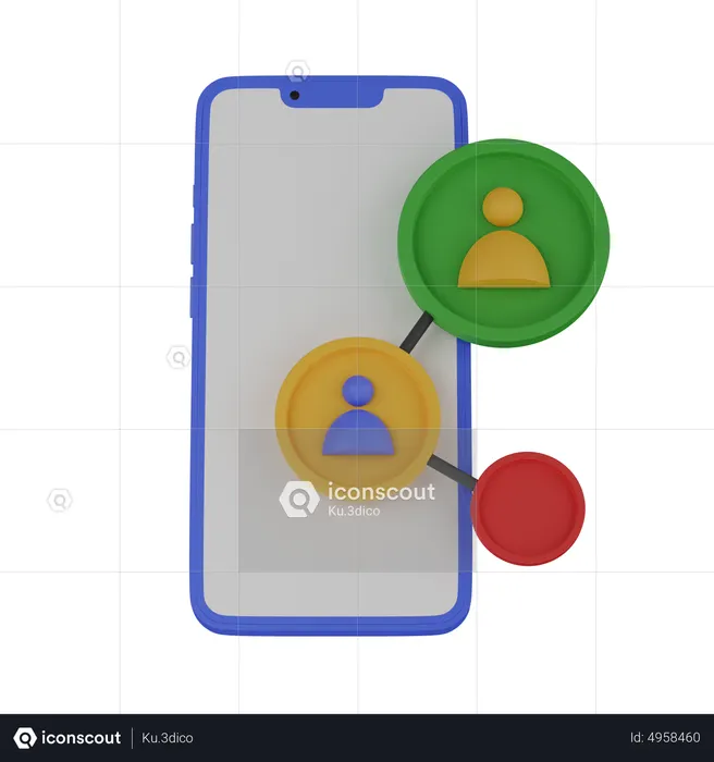 Mobile phone sharing  3D Icon