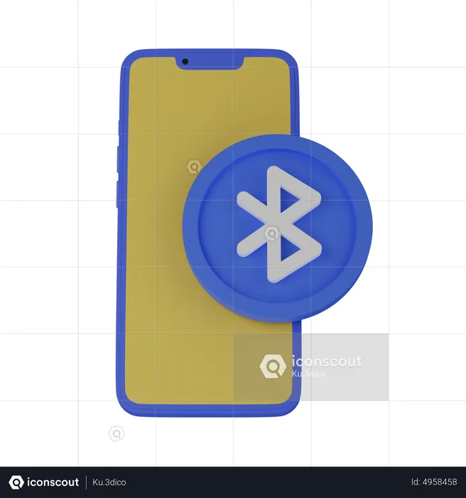 Mobile phone with bluetooth  3D Icon