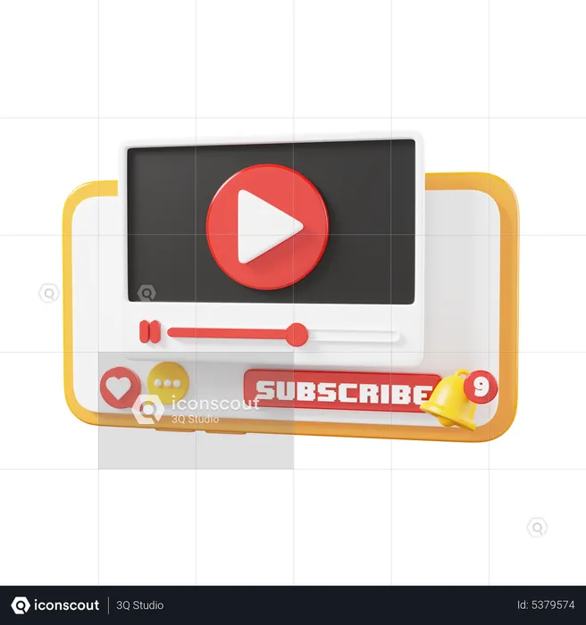 Mobile Play Video App  3D Icon