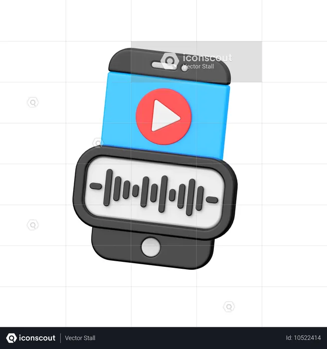 Mobile Podcast  3D Icon