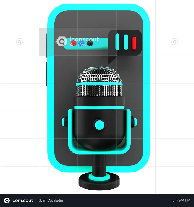 Podcast mobile  3D Icon