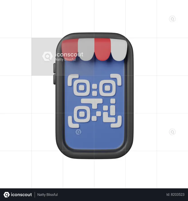 Mobile Qr Code  3D Icon