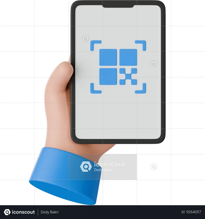 Mobile QR Payment  3D Icon