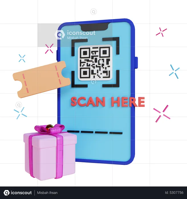 Mobile Qr Scan  3D Icon