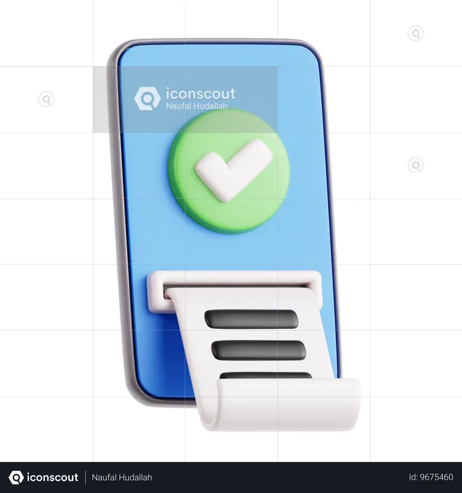 Mobile Receipt  3D Icon