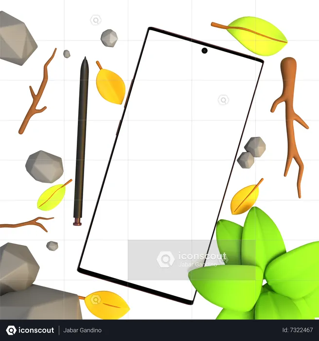 Mobile screen  3D Illustration