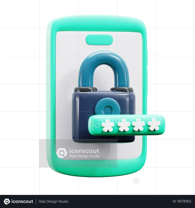 Mobile secure  3D Icon