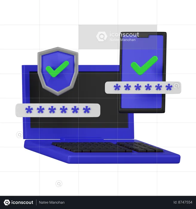 Mobile Security  3D Icon