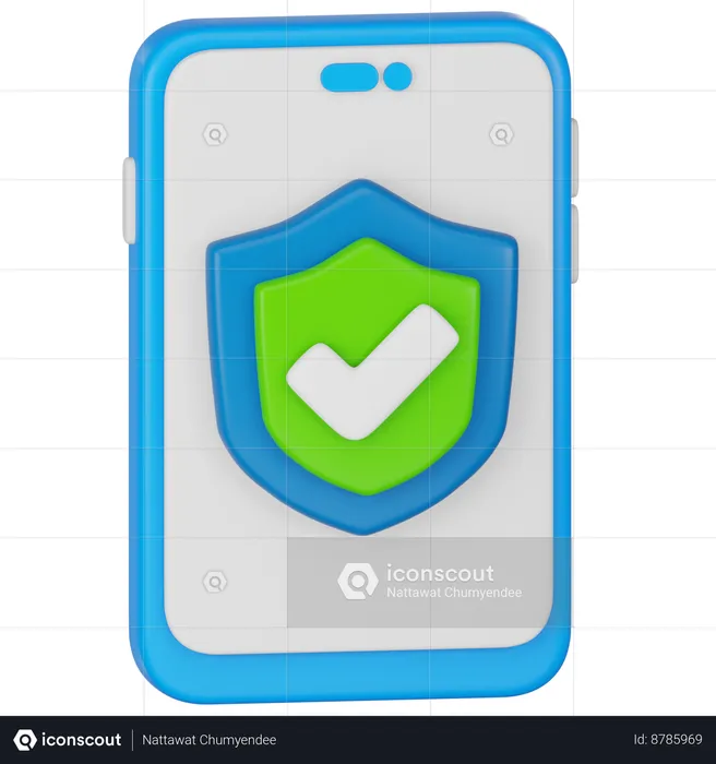 Mobile Security  3D Icon