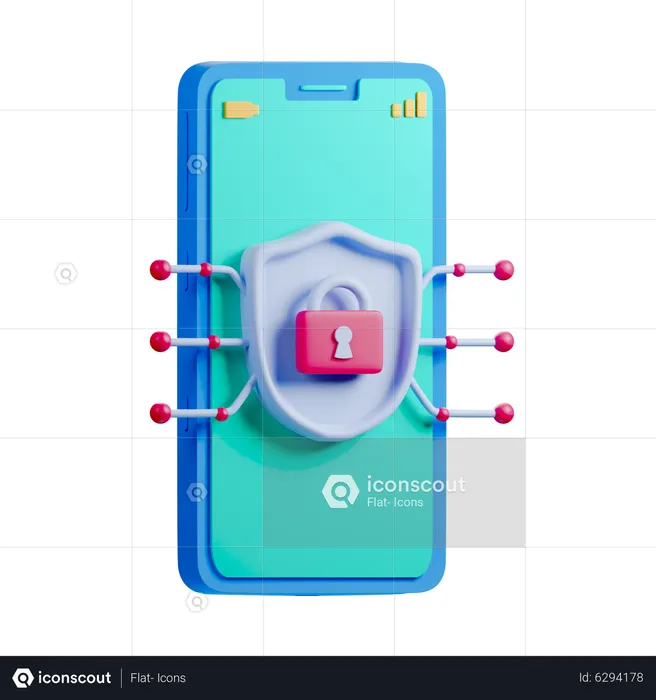 Mobile Security  3D Icon