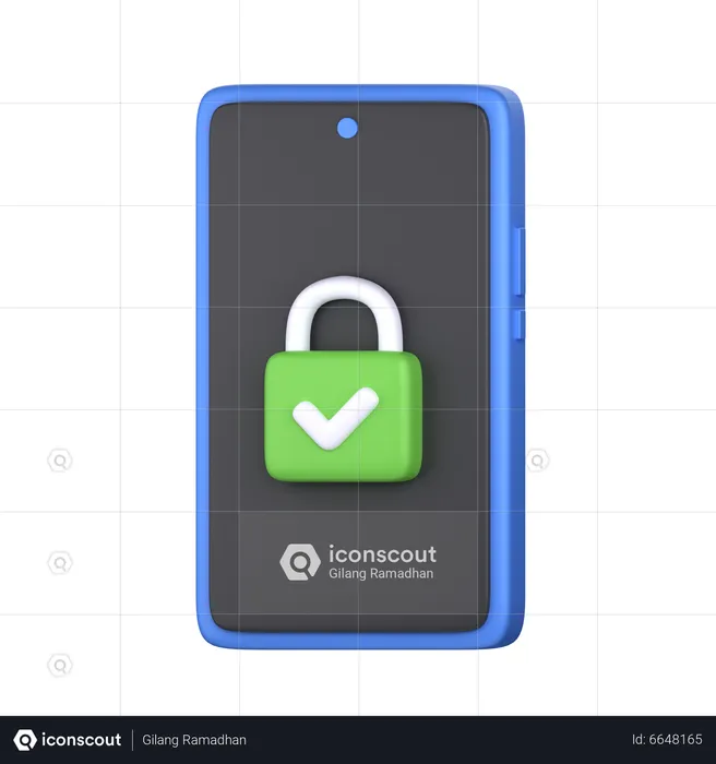 Mobile Security  3D Icon