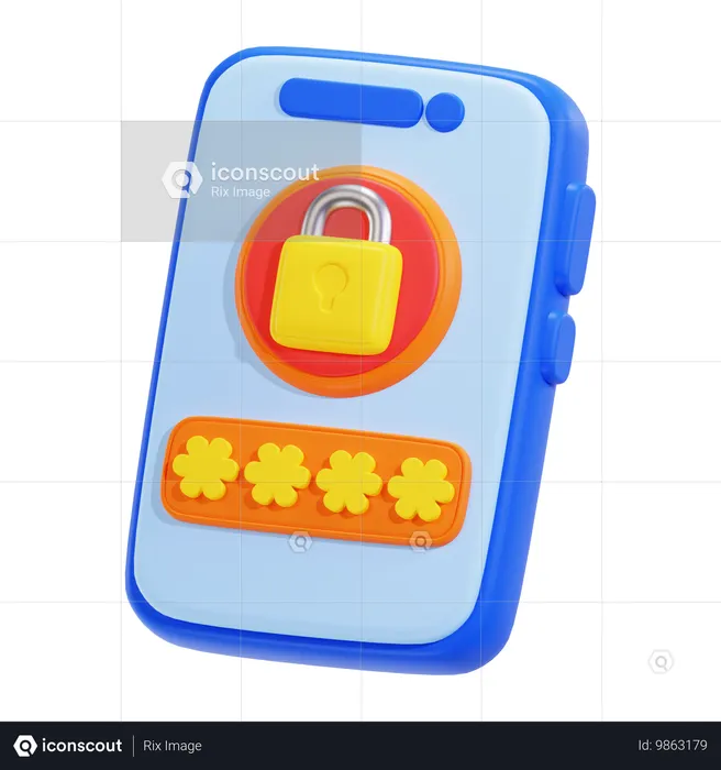 Mobile Security  3D Icon