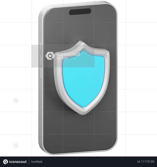 Mobile Security  3D Icon