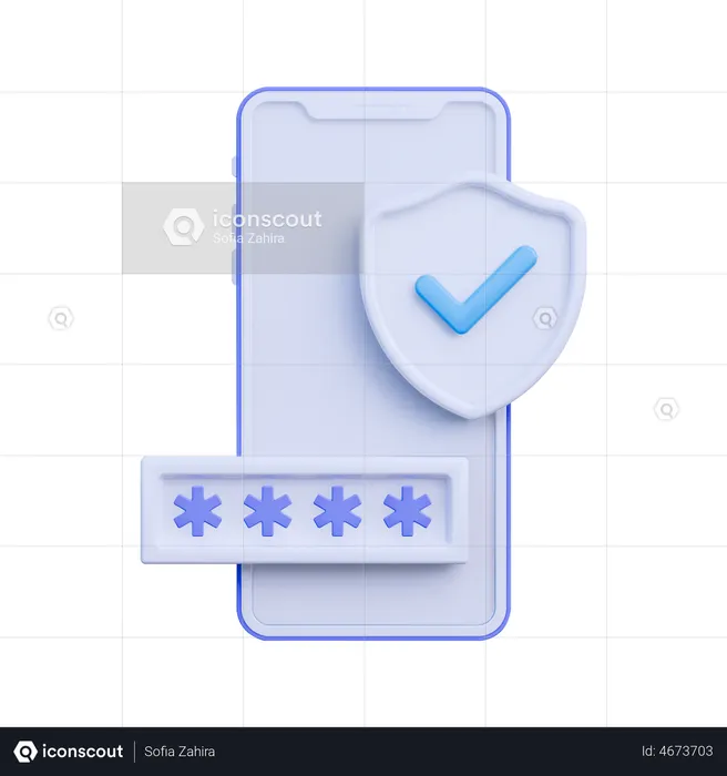 Mobile Security  3D Illustration