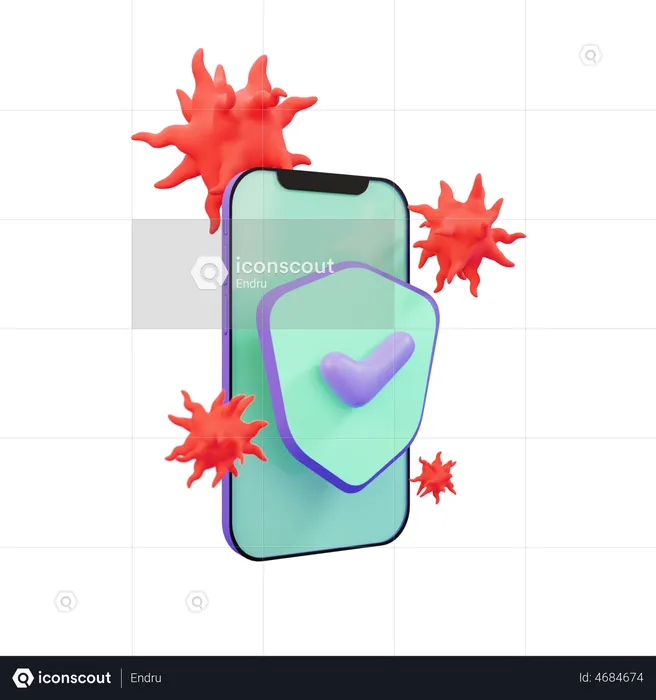 Mobile Security  3D Illustration