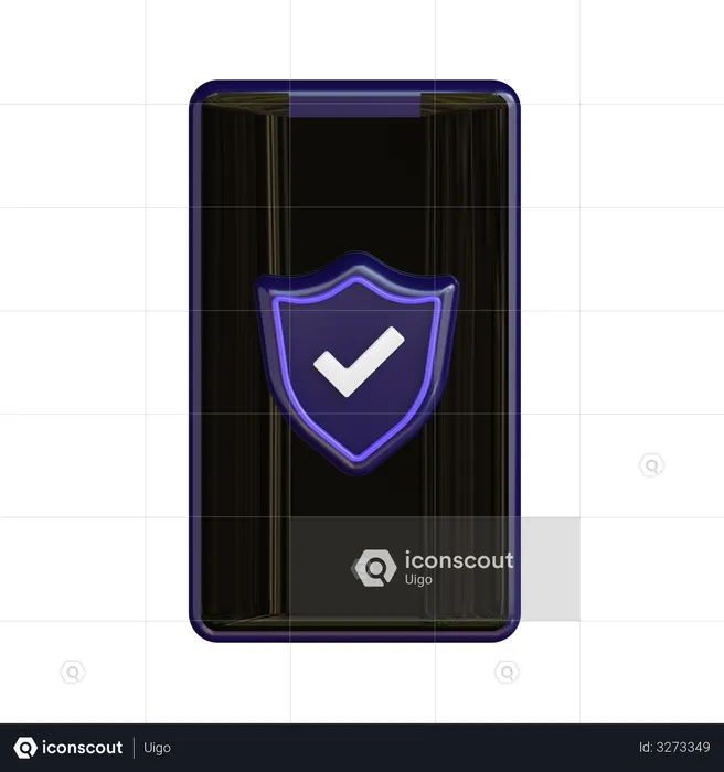 Mobile Security  3D Illustration