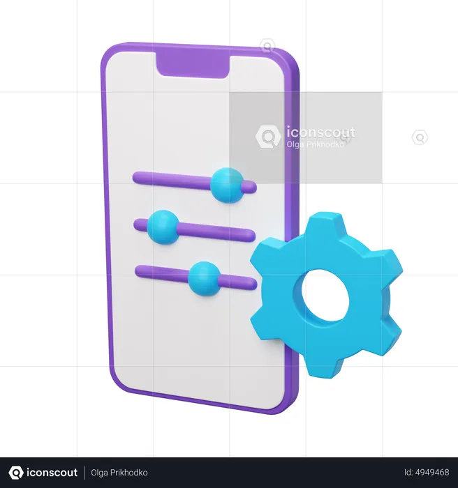 Mobile Settings  3D Icon