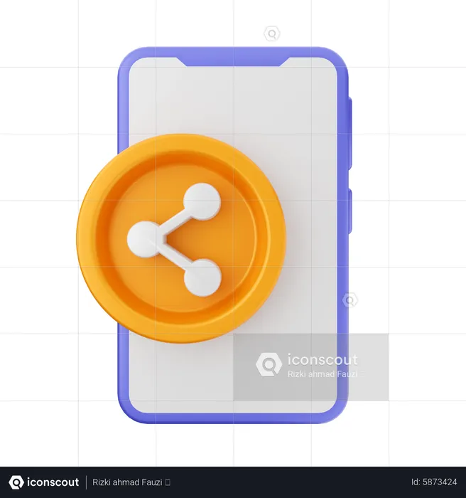 Mobile Share  3D Icon