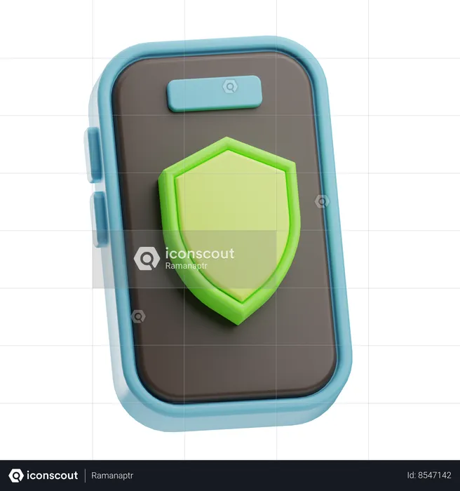 Mobile Shield  3D Icon