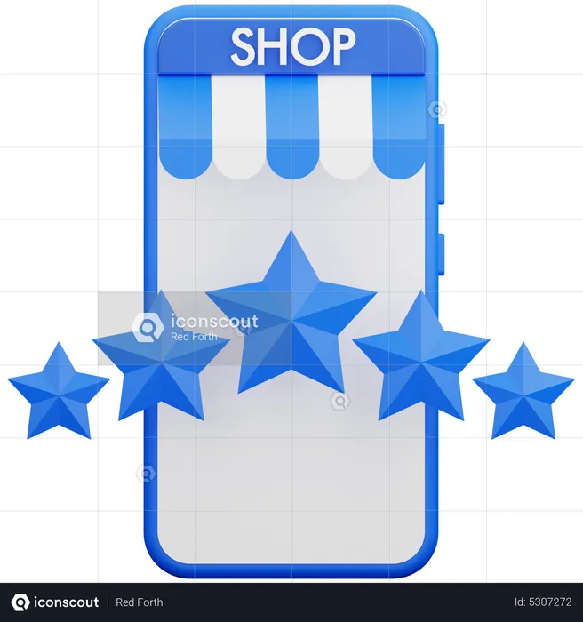 Mobile Shop Rating  3D Icon