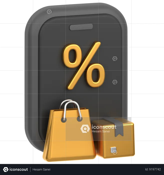 Compras pelo celular  3D Icon