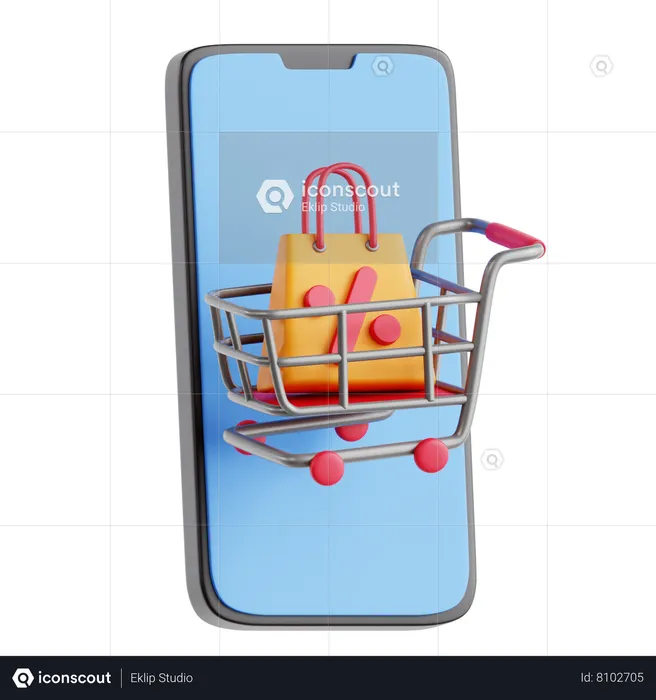 Mobile Shopping  3D Icon