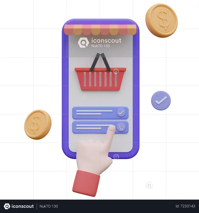 Mobile Shopping  3D Icon