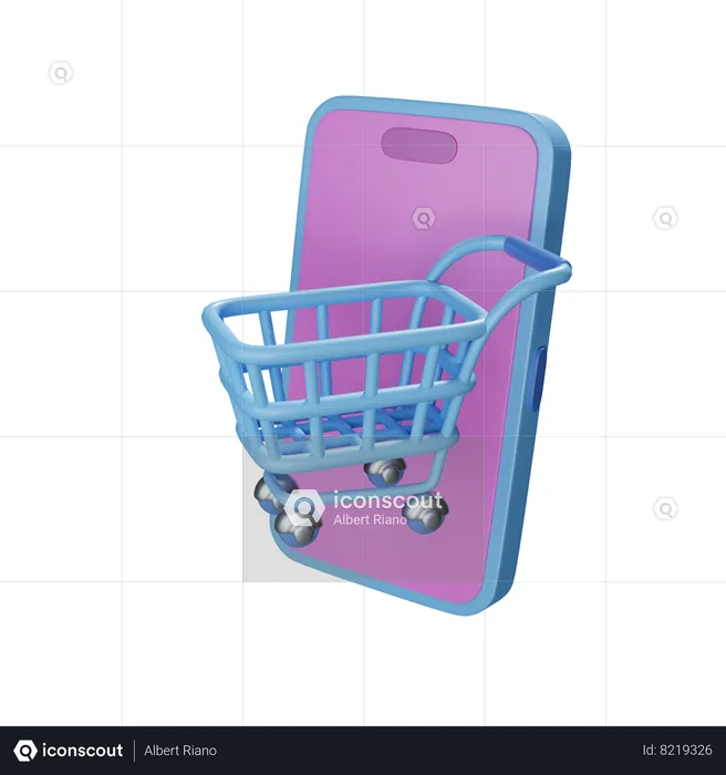 Mobile Shopping  3D Icon